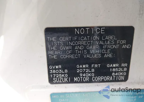 2007 Suzuki Sx4 Convenience/Rally z USA, uszkodzony, nr VIN JS2YB413775101035